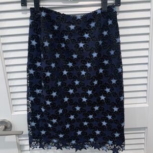 Guess Lace Pencil Skirt Embroidered Stars